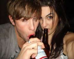 Chace Crawford consuming alcohol